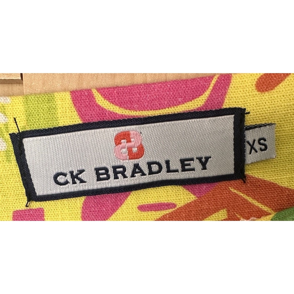 CK Bradley Colorful Yellow Maxi Skirt Tiered Tropical Floral Sz XS Cotton Blend - Picture 2 of 4